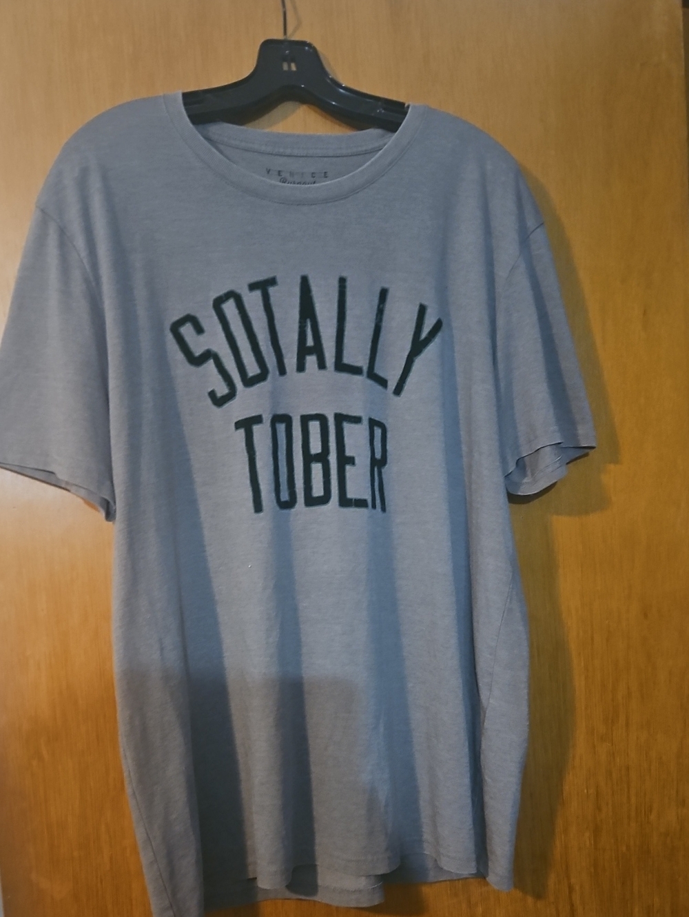 Lucky Brand Gray Graphic Short Sleeve Tee - 'SOTALLY TOBER'